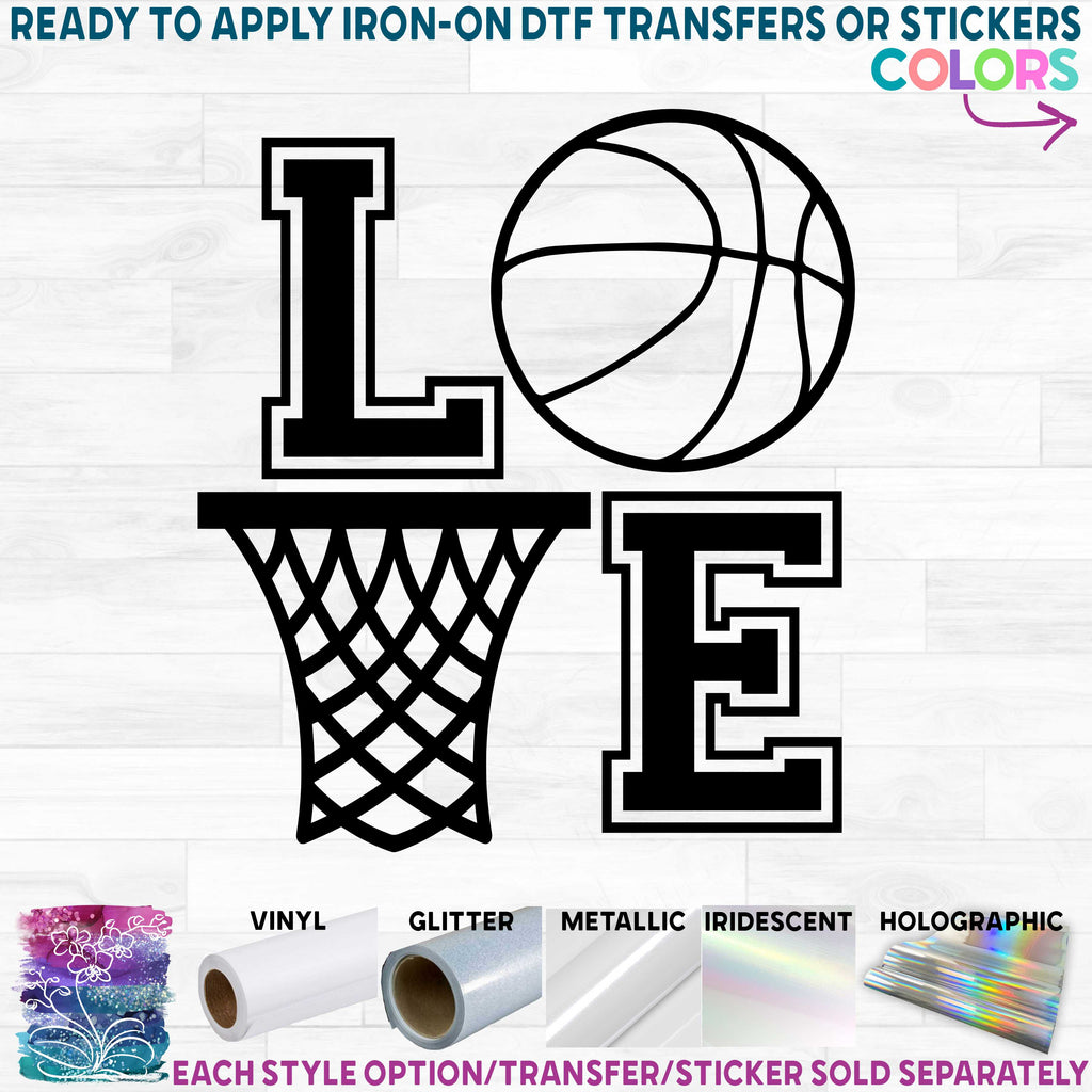 (s047-10) Stacked LOVE Basketball Net Heart or Round Ball