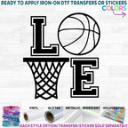 (s047-10) Stacked LOVE Basketball Net Heart or Round Ball
