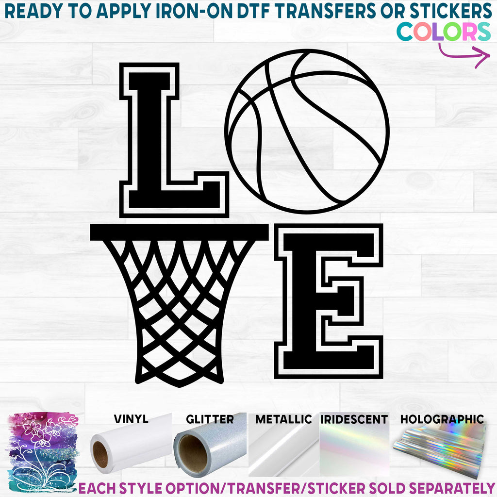 (s047-10) Stacked LOVE Basketball Net Heart or Round Ball