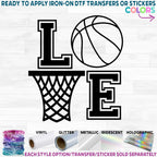 (s047-10) Stacked LOVE Basketball Net Heart or Round Ball