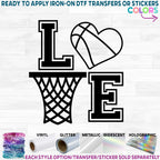 (s047-10) Stacked LOVE Basketball Net Heart or Round Ball