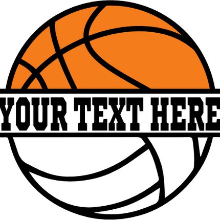 (047-02-M) Basketball Volleyball Split Ball Text