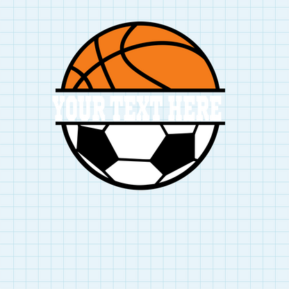 (s047-2) Basketball Split Team Name or Custom Text