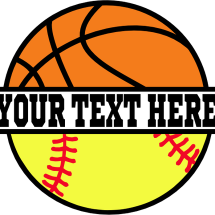 (047-02-O) Basketball Softball Split Ball Text