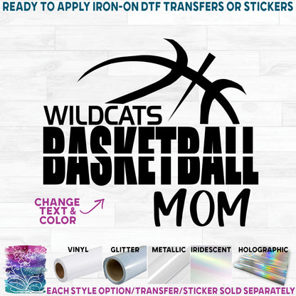 (s047-8E) Team Name Basketball Mom Family Custom Text