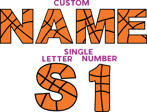 (s047-3) Basketball Single Letters, Numbers or Custom Names