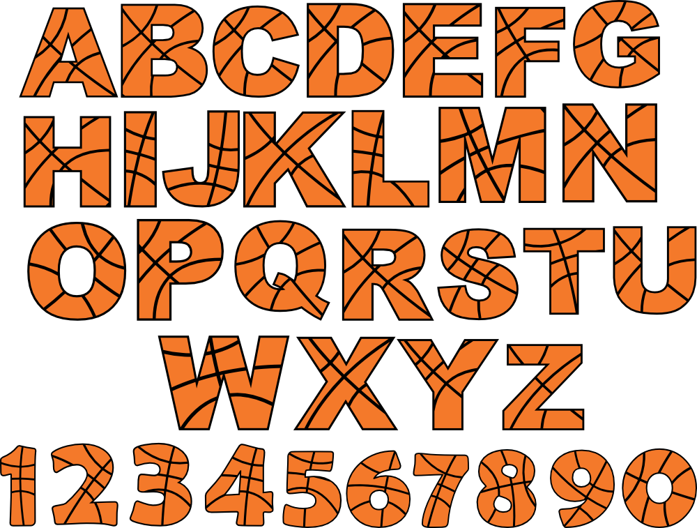 (s047-3) Basketball Single Letters, Numbers or Custom Names