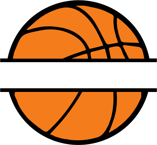 (s047-2-J) Basketball Split Team Name or Custom Text