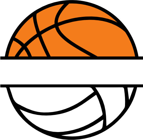 (s047-2-M) Basketball Volleyball Split Team Name or Custom Text