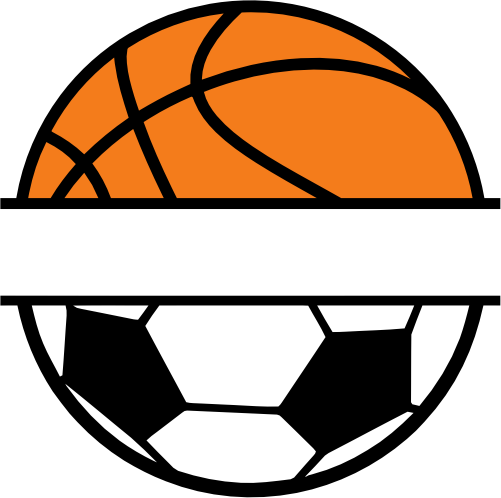 (s047-2-N) Basketball Soccer Split Team Name or Custom Text