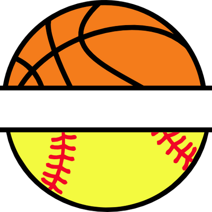 (s047-2-L) Basketball Baseball Softball Split Team Name or Custom Text