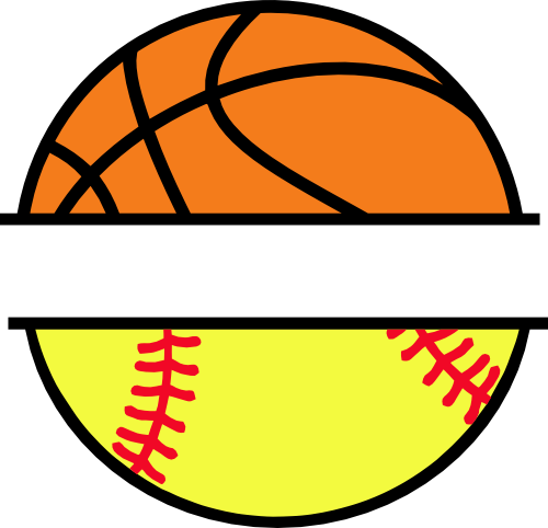 (s047-2-L) Basketball Baseball Softball Split Team Name or Custom Text