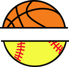 (s047-2-L) Basketball Baseball Softball Split Team Name or Custom Text