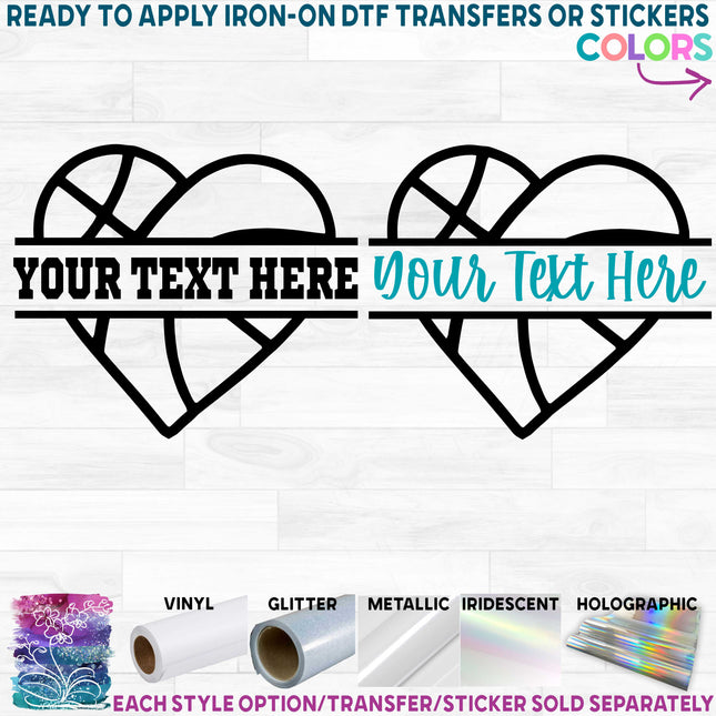 (s047-2) Basketball Heart Team Name Custom Text