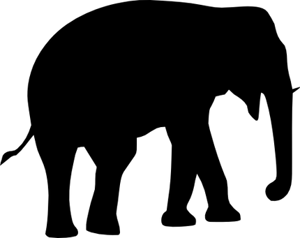 (005-01-A) Elephant Silhouette
