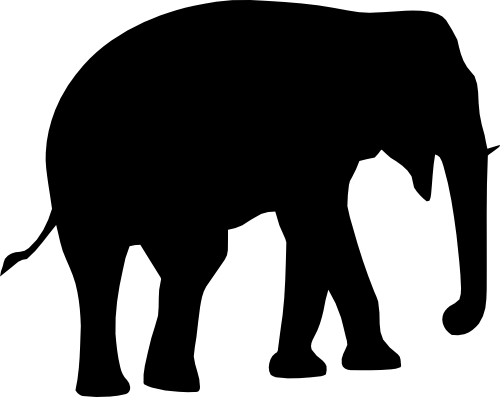 (005-01-A) Elephant Silhouette