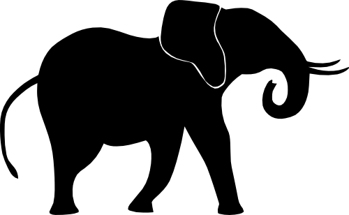 (005-01-B) Elephant Silhouette