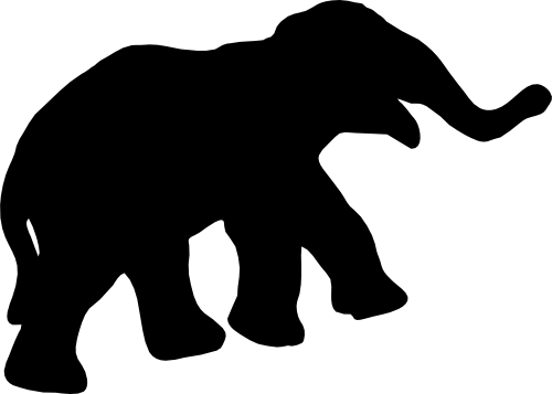 (005-01-C) Elephant Silhouette