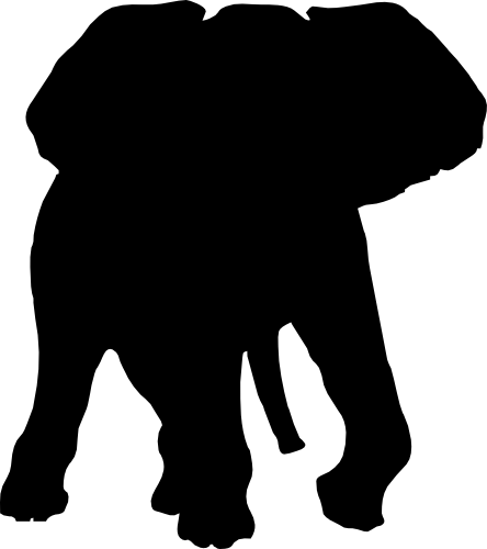 (005-01-D) Elephant Silhouette