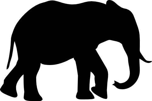 (005-01-E) Elephant Silhouette