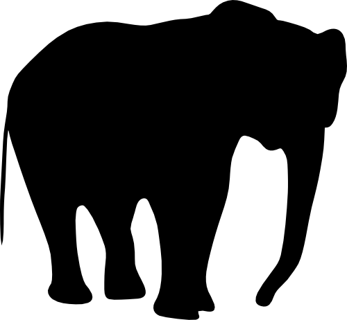 (005-01-G) Elephant Silhouette