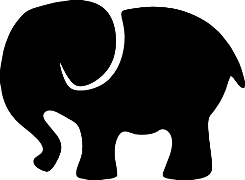 (005-01-I) Elephant Silhouette