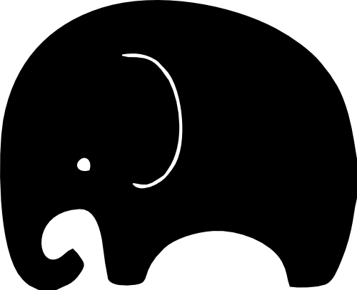 (005-01-K) Elephant Silhouette