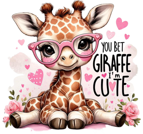 (s005-2O) You Bet Giraffe I'm Cute