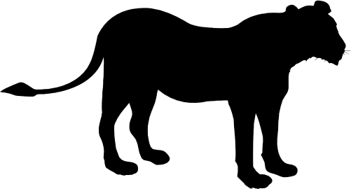 (s005-3-C) Lion Lioness Silhouette