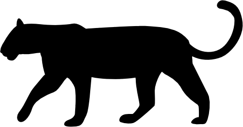(s005-3-E) Panther Cougar Silhouette