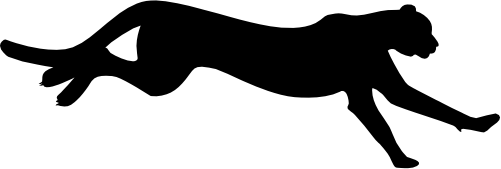 (s005-3-G) Cheetah Silhouette