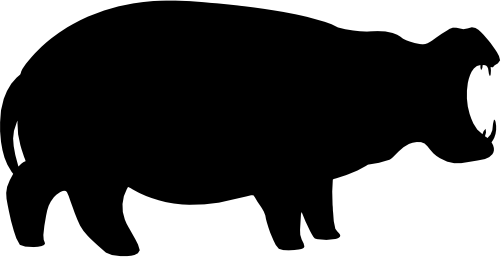 (s005-7-C) Hippo Silhouette