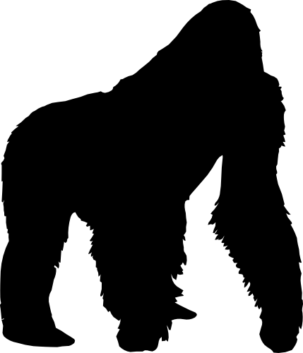 (s005-7-E) Gorilla Silhouette