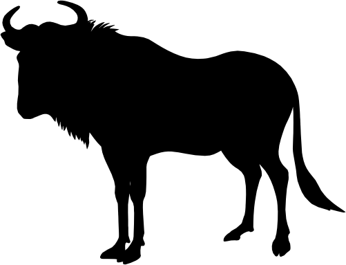 (s005-7-L) Wildebeest Silhouette