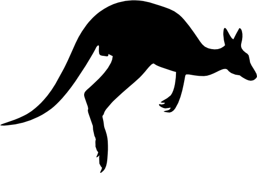(s005-6-D) Kangaroo Silhouette