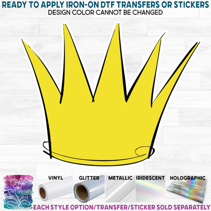 (s050-1N) Crown Printed Heat Transfer or Sticker