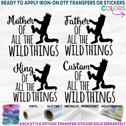 (s050-2B) Mother, Father Family of all the Wild Things Custom Text