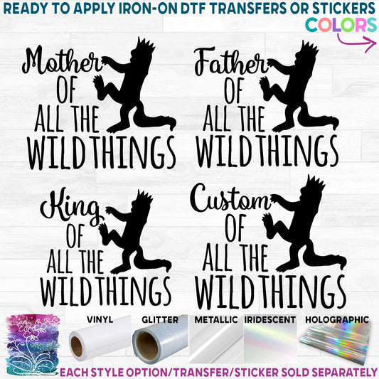 (s050-2B) Mother, Father Family of all the Wild Things Custom Text