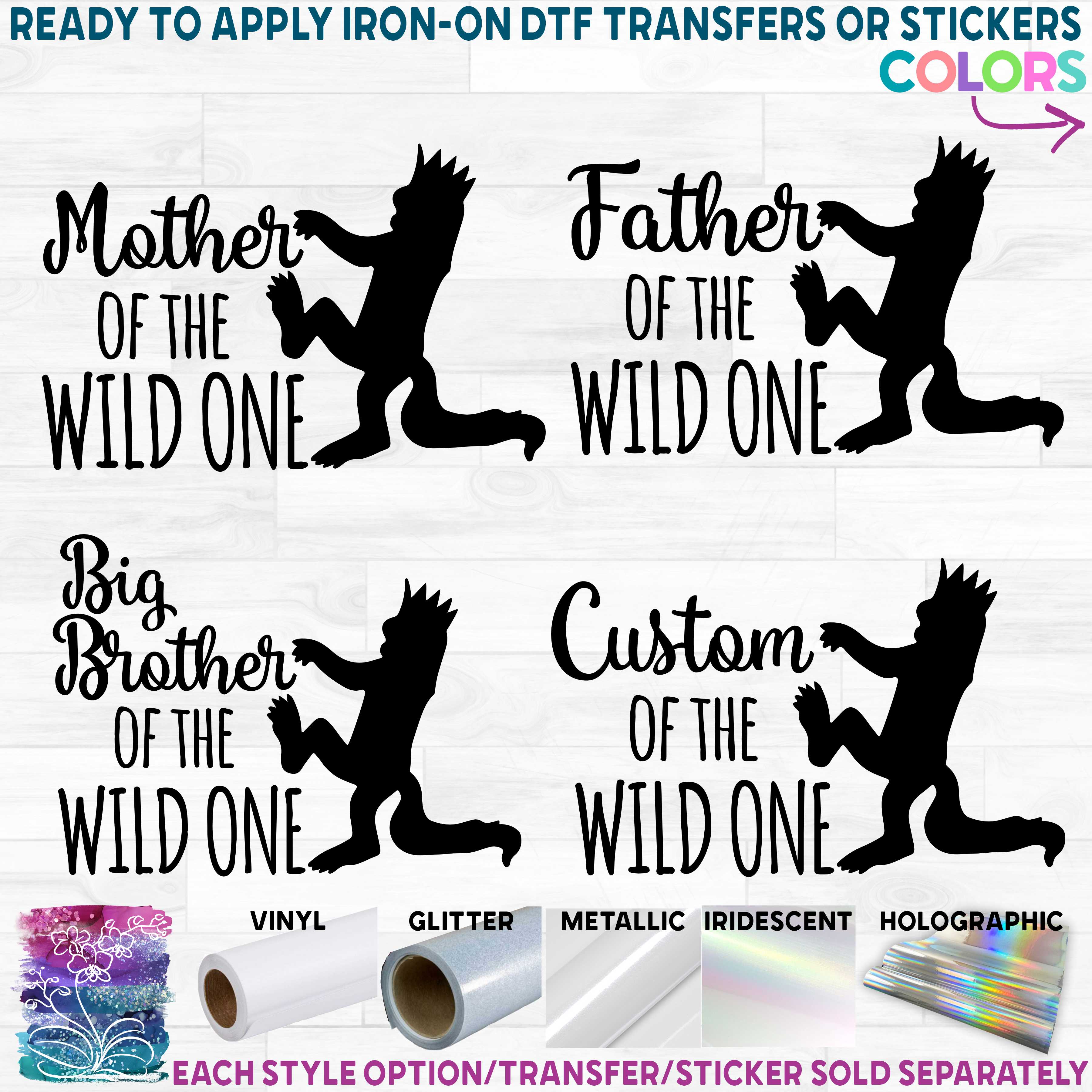 (s050-2H) Mother, Father, Family of the Wild One Family Custom Text