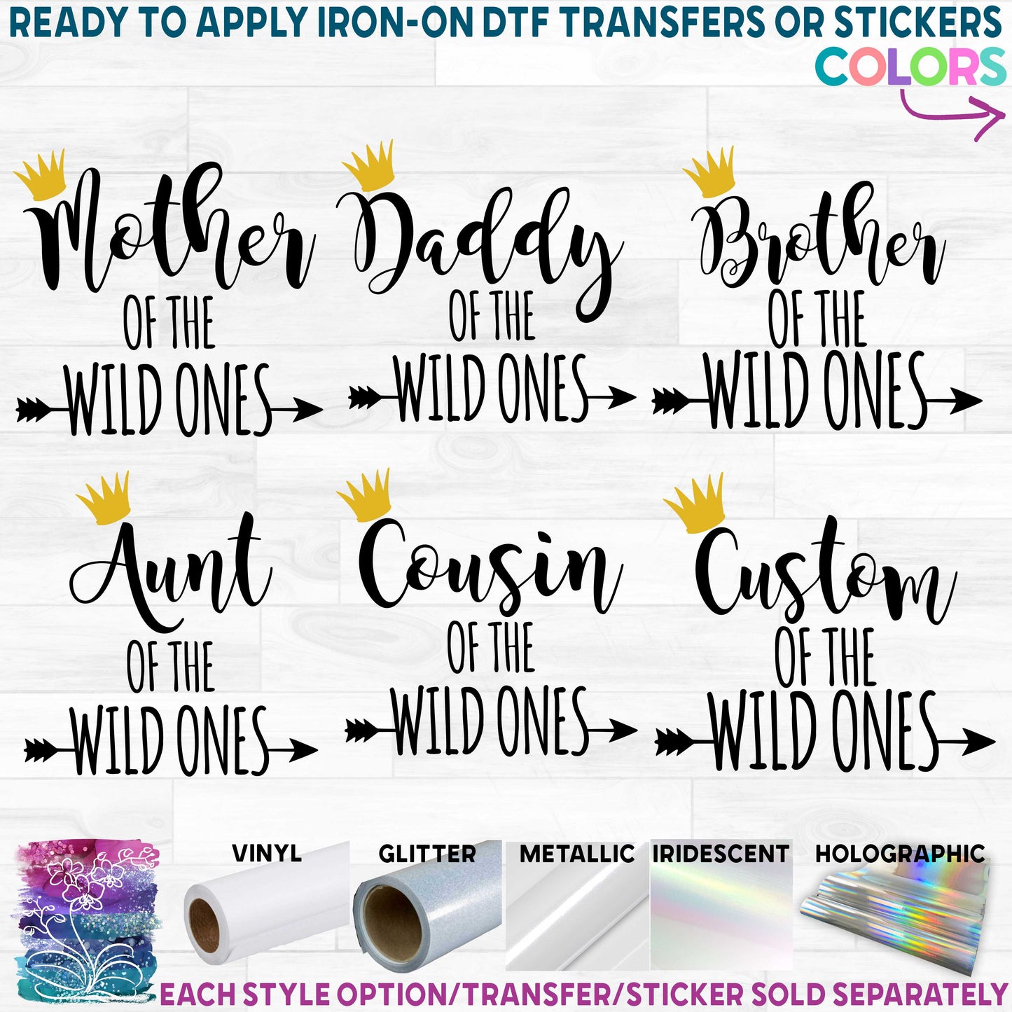 (s050-2L) Family Father, Mother, of the Wild Ones Family Custom Text