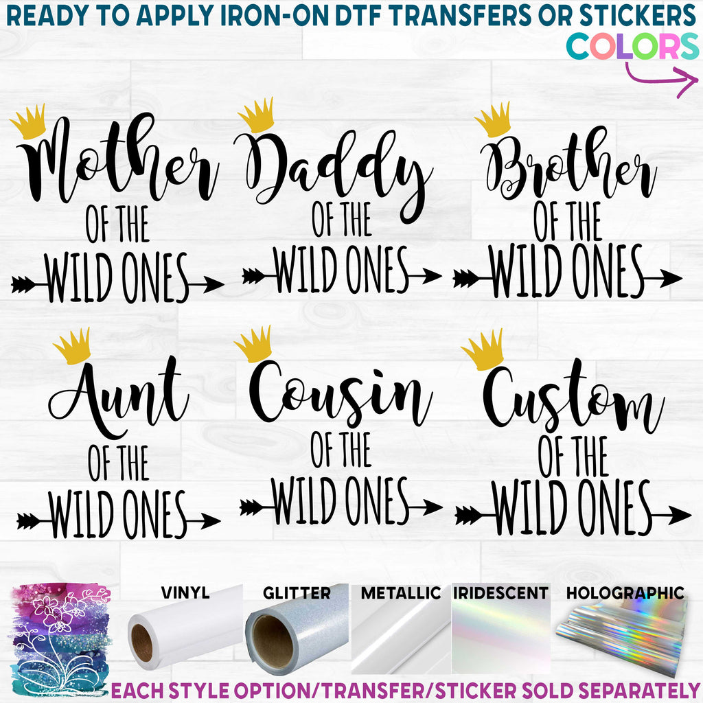 (s050-2L) Family Father, Mother, of the Wild Ones Family Custom Text