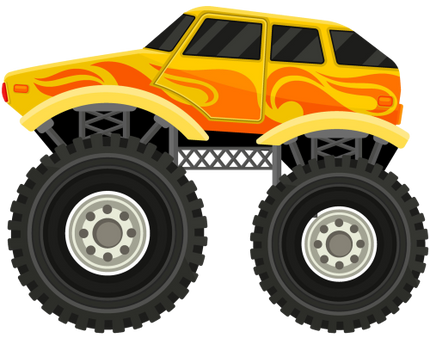 (051-02-1B) Yellow Monster Truck