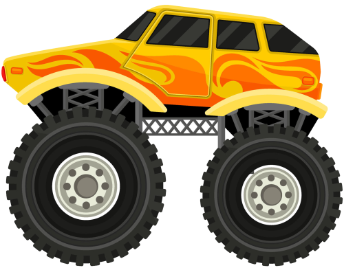 (051-02-1B) Yellow Monster Truck
