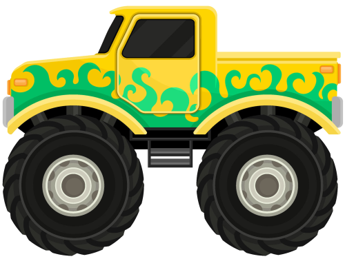 (051-02-1D) Yellow Monster Truck