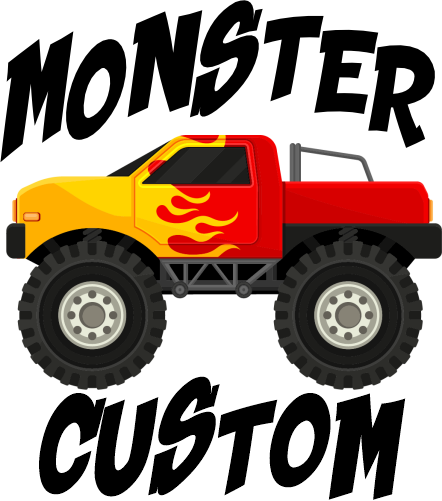 (051-03-B) Monster Truck Family Age Custom Text