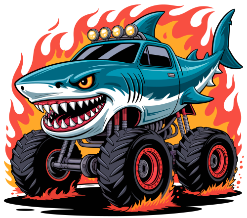 (s051-4-2H) Shark Monster Truck
