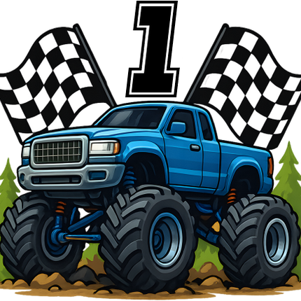 (051-04-2I) Monster Truck Racing Flags Number Age