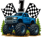 (051-04-2I) Monster Truck Racing Flags Number Age