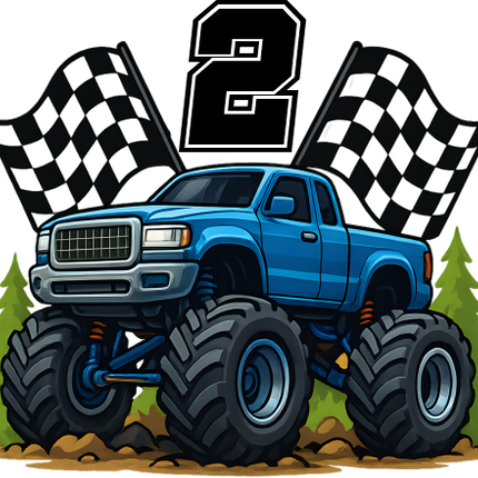 (051-04-2I) Monster Truck Racing Flags Number Age