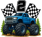 (051-04-2I) Monster Truck Racing Flags Number Age